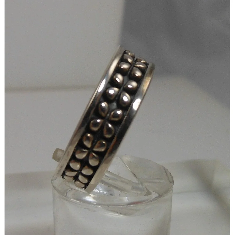 Vintage 1990's‎ Sterling Silver Band Ring Size 7.25 Black Oxidized 6mm Thailand